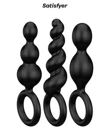 Set de 3 plugs noirs Booty Call - Satisfyer