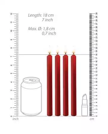 4 bougies SM rouges Large - Ouch!