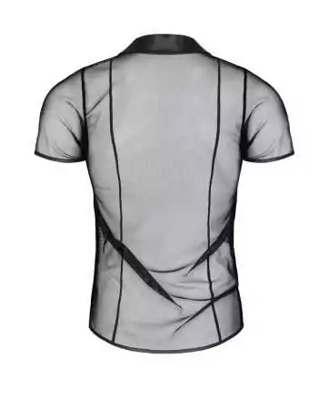 Polo en maille noire transparente - Regnes