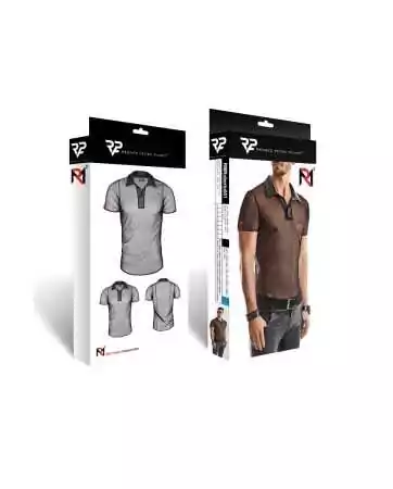 Polo en maille noire transparente - Regnes