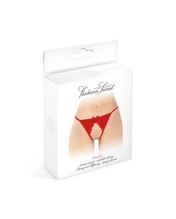String ficelle ouvert Sandra rouge - Fashion Secret String ficelle ouvert Sandra rouge - Fashion Secret
