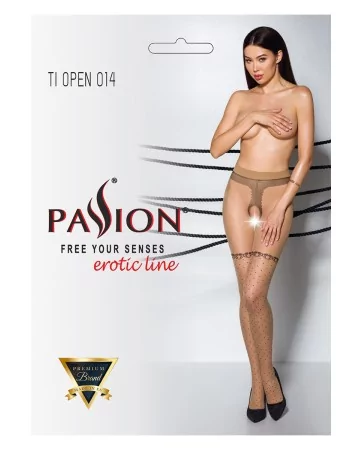 Collants ouverts TI014 20 deniers - beige