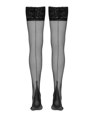 Bas autofixants couture noir 1 - Cotelli Legwear