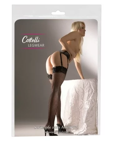 Bas résille noir - Cotelli Legwear