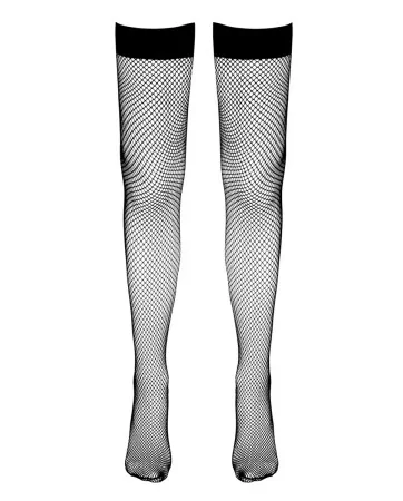 Bas résille autofixants noir - Cotelli Legwear