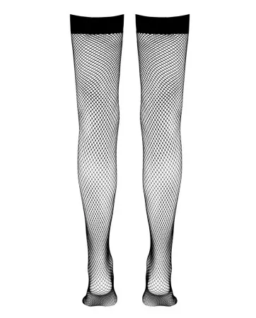 Bas résille autofixants noir - Cotelli Legwear