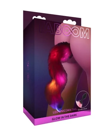 Plug anal Licorne avec queue lumineuse - Taboom