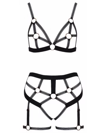  Set lingerie BDSM harnais noir - Cotelli Lingerie