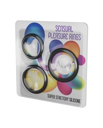 Kit 3 cockrings Sensual Pleasure Rings - Alive Kit 3 cockrings Sensual Pleasure Rings - Alive