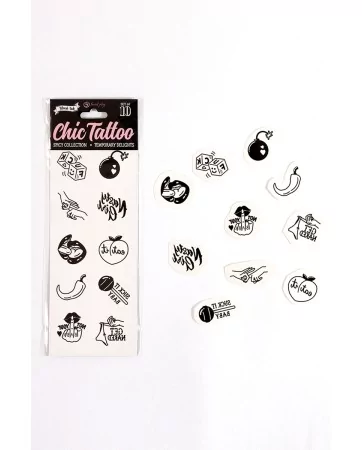 10 tatouages temporaires Spicy Collection - Secret Play