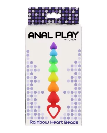 Stimulateur anal Rainbow Heart Beads - Toyjoy Stimulateur anal Rainbow Heart Beads - Toyjoy