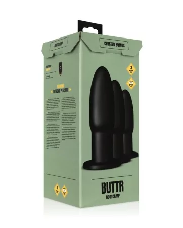 Kit entrainement anal 3 plugs Cluster Bombs - Buttr