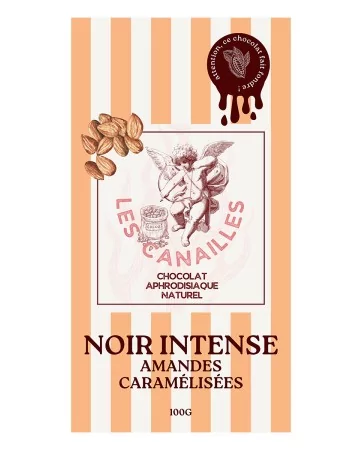 Dark chocolate caramelized almonds - 100g bar - Les canailles