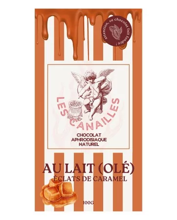 Milk chocolate with caramel chips - 100g bar - Les canailles