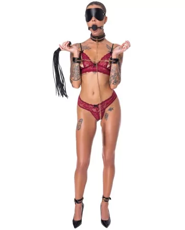 Ensemble 7 pièces Fetish SM noir - Bad Kitty 