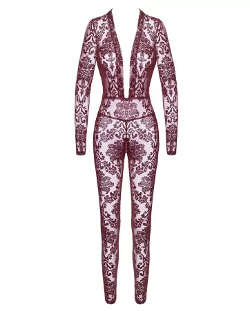 Combinaison en tulle floqué Kink Royal F382 - Noir Handmade