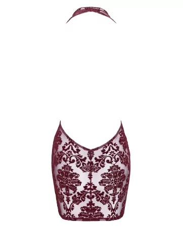 Mini robe dos nu en tulle floqué Kink Royal F385 - Noir Handmade