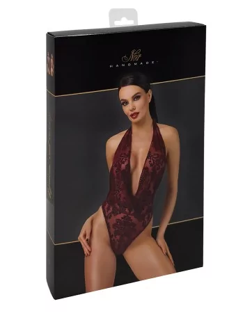 Body en tulle floqué Kink Royal F386 - Noir Handmade