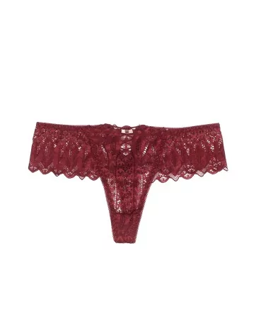 String dentelle dos lacé Bordeaux - Litolu Lingerie String dentelle dos lacé Bordeaux - Litolu Lingerie
