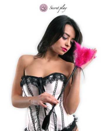 Cravache et plumeau 50 cm fuchsia17375oralove