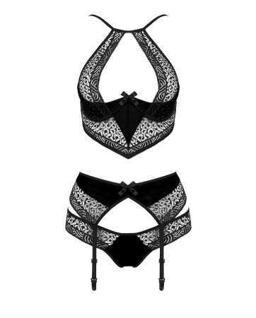 Ensemble à jarretelles Scarlet noir - Passion18306oralove