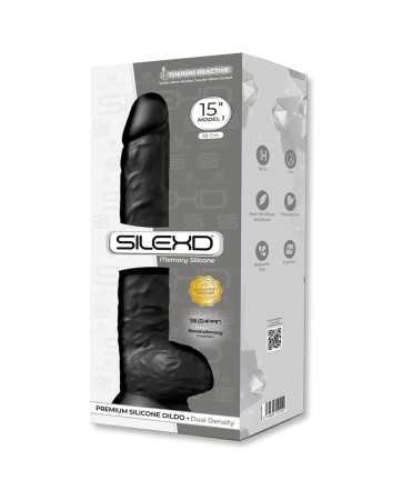 Gode XXL double densité Noir 38 x 7 cm - SilexD18941oralove
